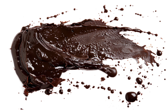 Wet mud, stains texture on a transparent background