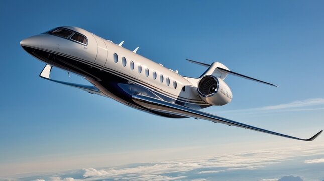 Jet plane business luxury class flying in sky