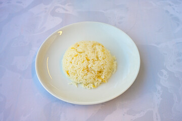 Traditional delicious Turkish food; Turkish style rice pilaf (Turkish name; Arpa sehriyeli. tavuk, kuru fasulyeli, pirinc pilavi). Cigerli, kavurmali, tereyagli nohut pilav.

