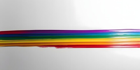 A series of rainbow-colored brush strokes, layered on top of each other, gradually fading into a white background4