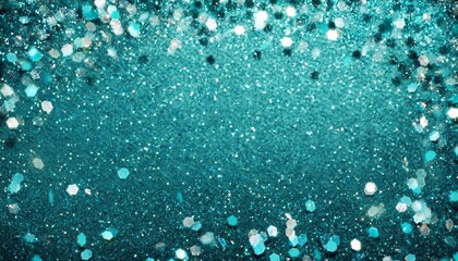 fun teal and turquoise glitter sparkle border background texture