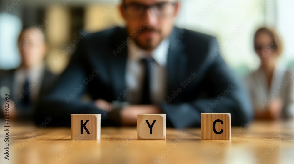 Poster the image features a professional setting with focus on wooden blocks spelling 
