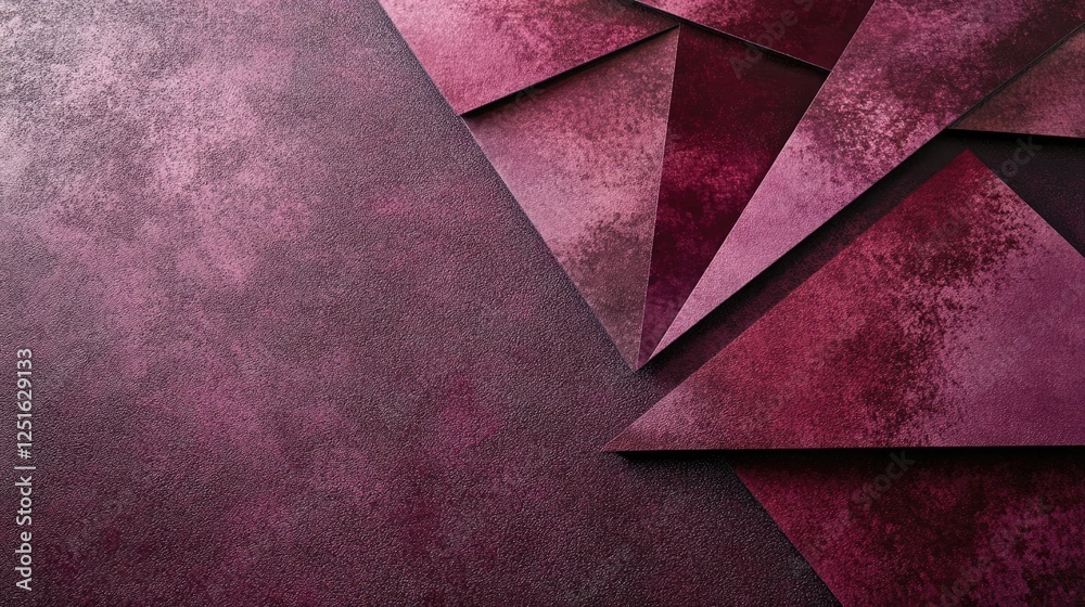 Poster smooth gradient of deep plum and wine hues with angular facets and a subtle grainy noise texture for