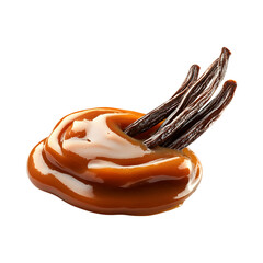 Chocolate Covered Donut with Chocolate Stick Isolated on Transparent Background