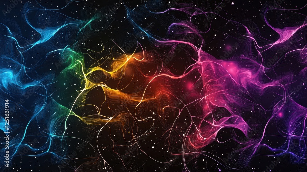 Poster highly creative chalkboard design with dynamic colorful elements and abstract patterns for unique vi