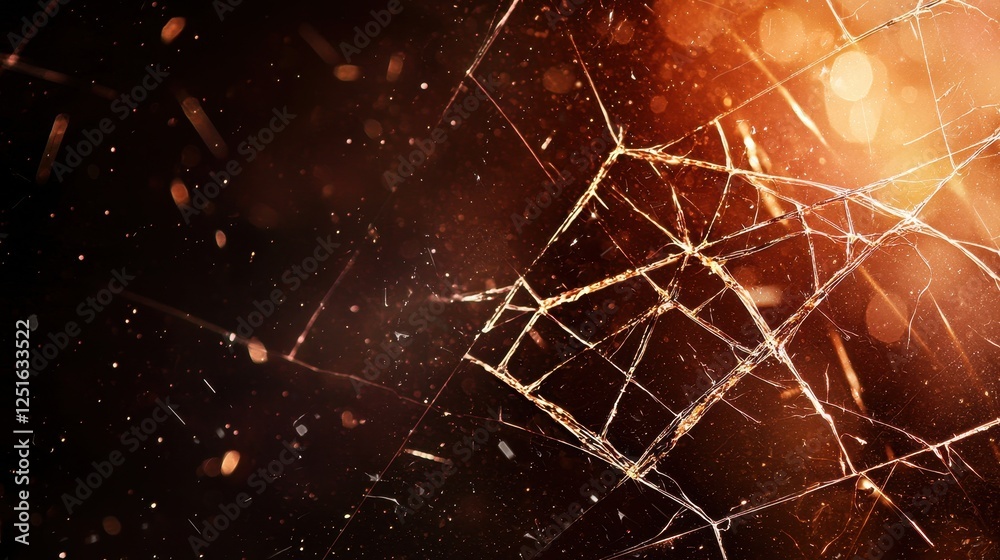 Poster abstract background with cracked texture and glowing bokeh lights for professional use in design pro