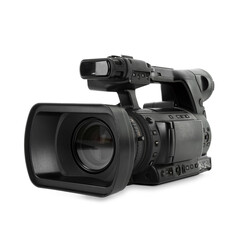 Fototapeta premium Modern professional video camera isolated on white