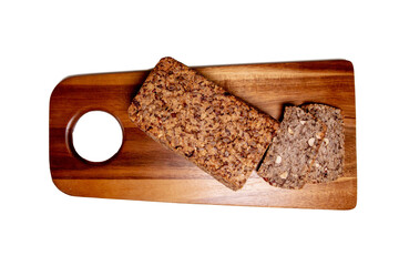 Nutrient-Rich Seed & Nut Bread Composition on Wooden Board: Health, Wellness & Food Marketing Imagery (Top View)