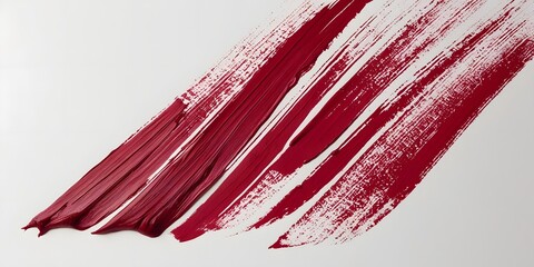 A textured brushstroke in deep red ink, streaking across a blank white page, forming a fluid, artistic expression6