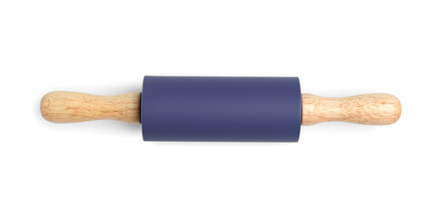 Rolling pin isolated on white, top view