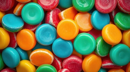 An assortment of colorful candies creates a vibrant and tempting treat, perfect for any sweet tooth.