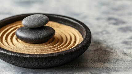 Zen garden meditation scene tranquil setting nature photography focus on serenity close-up view mindfulness concept