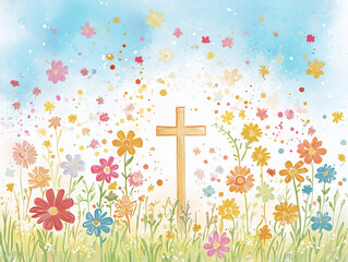 P Marker art illustration of a cross surround