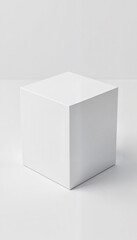 Fototapeta premium Cube Packaging Mockup in minimalistic style against a white background