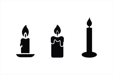 Candle set illustration on white background. candle vector icon.