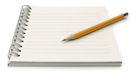 Blank Notebook with Pencil for Grocery List and Shopping Notes