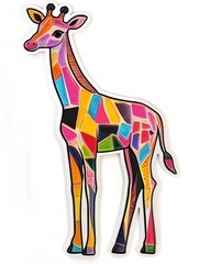 Obraz premium giraffe calf on white background