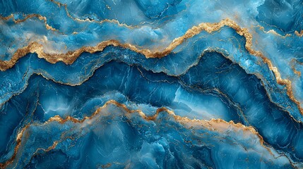 Fototapeta premium Abstract blue and gold marble texture background. Possible use Interior design, wallpaper, backdrop