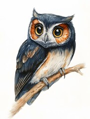Obraz premium owl chick on white background