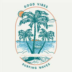 long beach california summer time, summer beach sunshine vector print design artwork, take me to the sunshine, Beach Paradise Print T-shirt Graphics Design, typography slogan on palm trees background