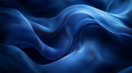 Obraz premium Abstract blue fabric folds, smooth texture, digital art, for wallpaper, or background