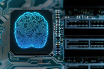 Exploring artificial intelligence integration in computing circuits tech laboratory digital art modern setting close-up view neural network concept