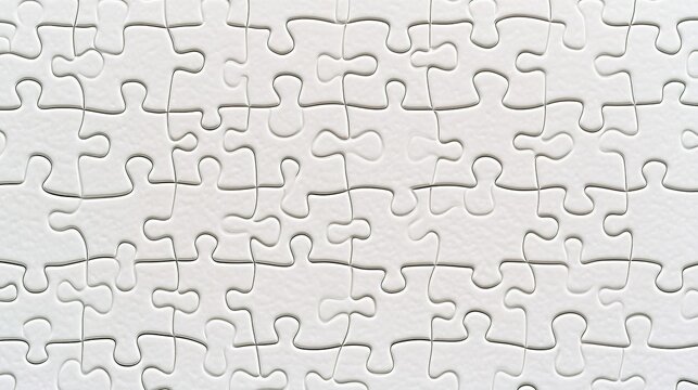 White puzzle pieces fit together seamlessly embodying connection and completeness