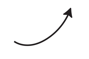 long curve arrow vector icon illustration