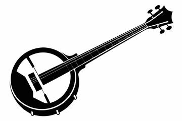 Obraz premium banjo line art silhouette vector illustration