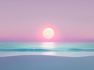 Obraz premium P Neon minimalist illustration of a serene be