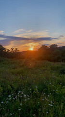 sunset over the mountains