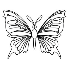 Butterfly continuous single line art