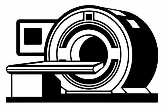 black and white mri machine clip art preview
