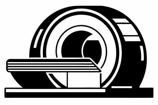 black and white mri scanner machine clip art preview