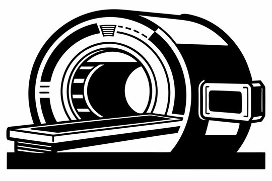 black and white mri scanner machine clip art preview