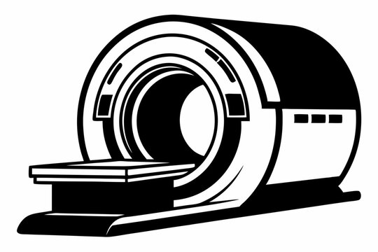 black and white mri scanner machine clip art preview