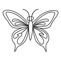 Butterfly continuous single line art