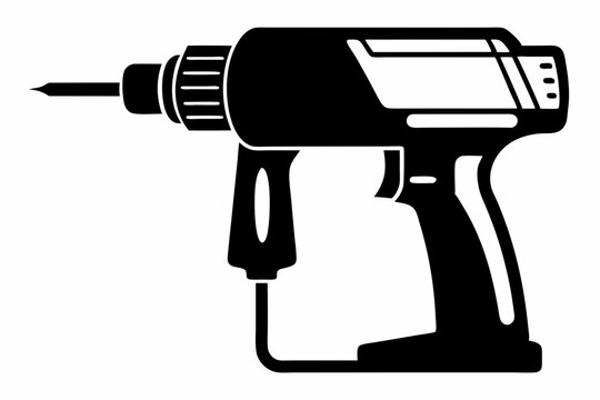 black drill tool on white background clip art preview