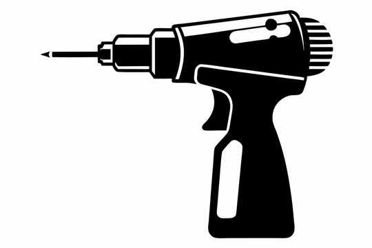 black drill tool isolated on white clip art preview