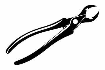 forceps line art silhouette vector illustration