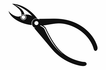forceps line art silhouette vector illustration