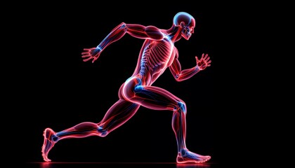Human Anatomy Running_ Muscle & Skeleton System X-Ray