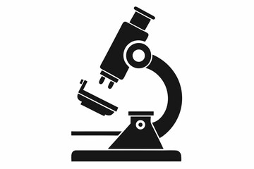 microscope line art silhouette vector illustration