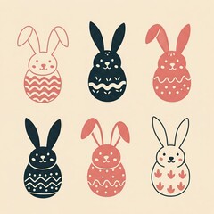 Obraz premium Happy Easter. Bunnies, eggs and flowers