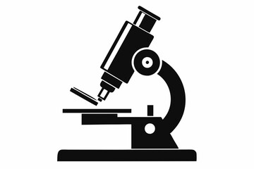 microscope line art silhouette vector illustration