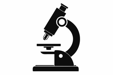 microscope line art silhouette vector illustration