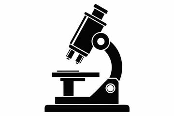 microscope line art silhouette vector illustration