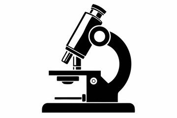 microscope line art silhouette vector illustration