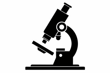 microscope line art silhouette vector illustration