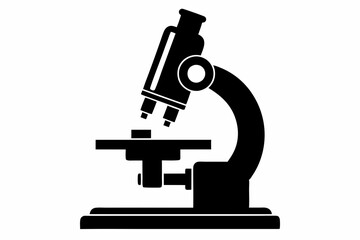 microscope line art silhouette vector illustration